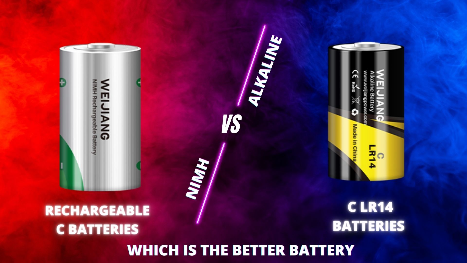 Pilas C recargables vs pilas alcalinas C LR14 Cal é a mellor batería C para a súa empresa